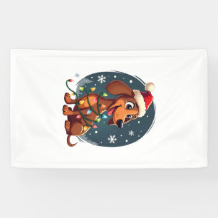 Kersthond Dachshund Kerstman Kerst Wiener Vrouwen Spandoek