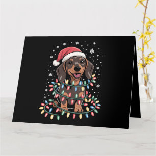 Kersthond Dachshund Kerstman Xmas Wiener Kaart