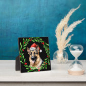 Kersthond Duitse herder Santa Fotoplaat (Insitu)