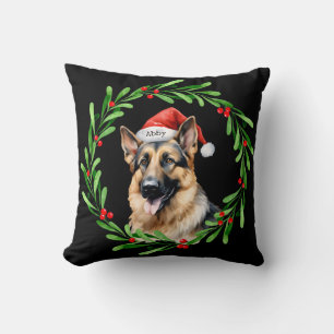 Kersthond Duitse herder Santa Kussen