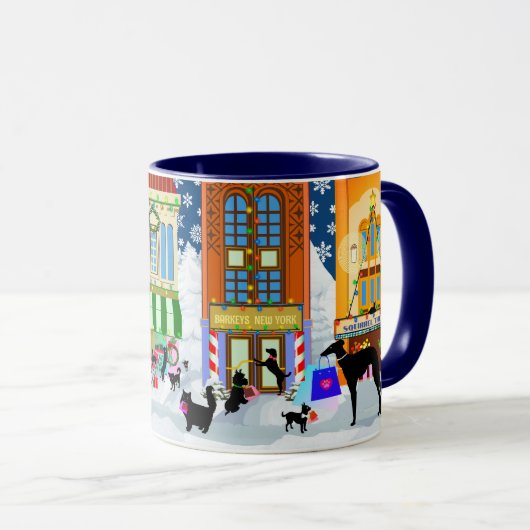 Kersthond en Mok voor het winkelen van katten (Voorkant rechts)