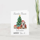 kersthond Engelse bulldog Feestdagen Kaart (Voorkant)