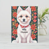 Kersthond Feestdagenkaart (Staand voorkant)