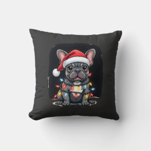 Kersthond Franse Bulldog Kerstmis Franse Bulldog M Kussen