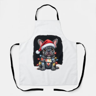 Kersthond Franse Bulldog Kerstmis Franse Bulldog M Schort