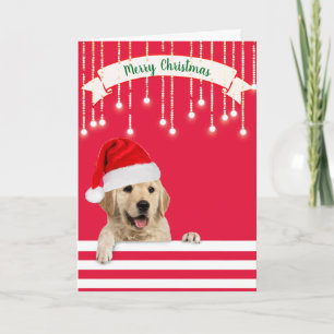 Kersthond Golden Retriever Feestdagen Kaart