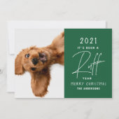 Kersthond Grappig Ruff Jaar In review Kaart (Voorkant)