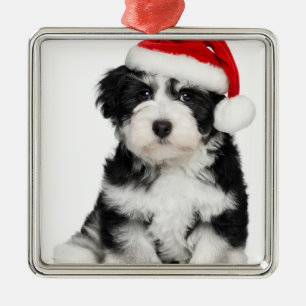 Kersthond Havanese Puppy Dog Metalen Ornament