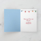 Kersthond hond in Snowflakes Kaart (Binnen)