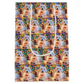 Kersthond in verwarde lichten medium cadeauzakje (Achterkant)