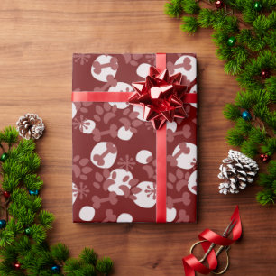 Kersthond Kat Huisdier Bot Sneeuwvlokje Stip Patro Cadeaupapier