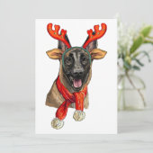 Kersthond Malinois Save The Date (Staand voorkant)