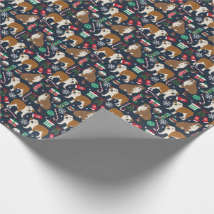 Kersthond met bulldog cadeaupapier