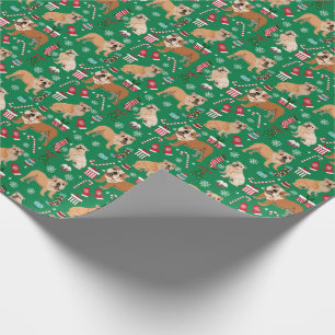 Kersthond met Bulldog Cadeaupapier