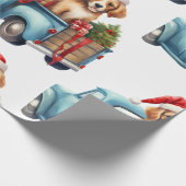 Kersthond met cadeaus inpakpapier (Hoek)