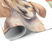 Kersthond met cadeautjes cadeaupapier (Rol Hoek)