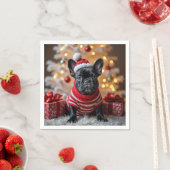 kersthond met kerstmanshat servet (Insitu)