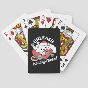 Kersthond met kerstmuts – Kerstvreugde voor huisdi Pokerkaarten