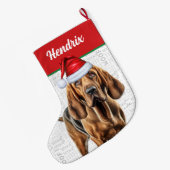 kersthond met naam achtergrond grote kerstsok (Achterkant (Hangend))