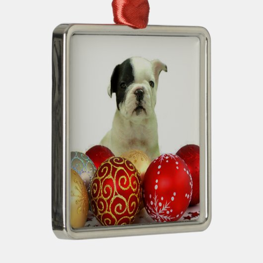 Kersthond Metalen Ornament (Rechts)