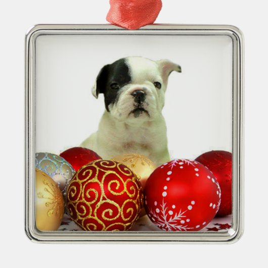 Kersthond Metalen Ornament (Voorkant)