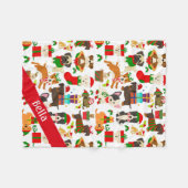 Kersthond Pet Fleece Deken (Voorkant (Horizontaal))