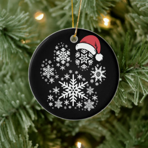 Kersthond Poot Kerstman Hoed Huisdier Eigenaar Cad Keramisch Ornament