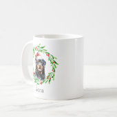 Kersthond Rottweiler Santa Hat Vakantie Koffiemok (Voorkant links)