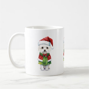 Kersthond, Santa Dog Schattigee Puppy Vakantie Koffiemok