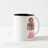 kersthond tweekleurige koffiemok (Voorkant rechts)