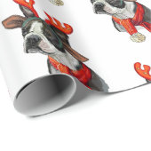 Kersthond uit Boston Cadeaupapier (Rol Hoek)