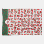 Kersthond uit het Japanse Chin Pattern-monogram Theedoek (Horizontaal)