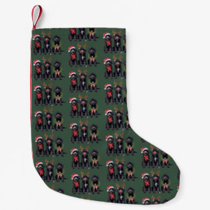 Kersthond Zwart Goldendoodle Doodle Moeder Winter Kleine Kerstsok