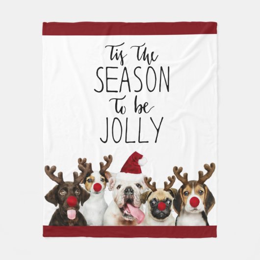 Kersthonden - dit is het seizoen van de juweel - fleece deken (Voorkant)