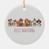 Kersthonden Feliz Navidog Keramisch Ornament (Achterkant)