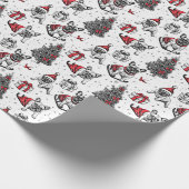 Kersthonden in de stijl van een kunstboek cadeaupapier (Hoek)