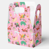 Kersthonden in vakantie outfits patroon bedankdoosjes (Geopend)