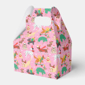 Kersthonden in vakantie outfits patroon bedankdoosjes (Voorkant Zijde)