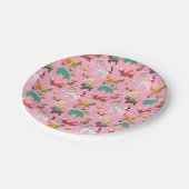 Kersthonden in vakantie outfits patroon papieren bordje (Gekanteld)