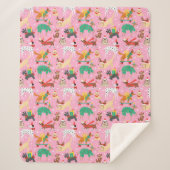 Kersthonden in vakantie outfits patroon sherpa deken (Voorkant)