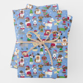 Kersthonden pap-appiertruien stdieren inpakpapier vel (In situ)