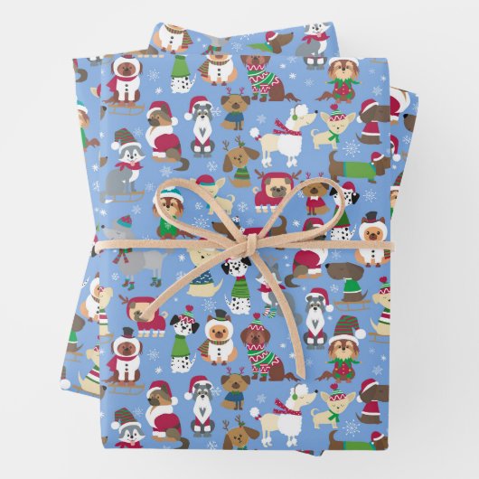 Kersthonden pap-appiertruien stdieren inpakpapier vel (In situ)