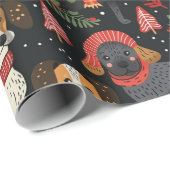 Kersthonden Patroon Cadeaupapier (Rol Hoek)
