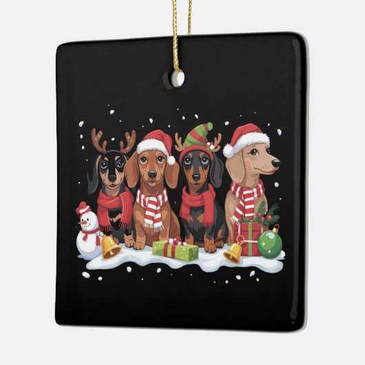 Kersthonden Teckel Lover Hond Mama Keramisch Ornament (Links)