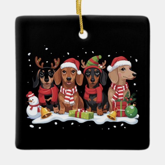 Kersthonden Teckel Lover Hond Mama Keramisch Ornament (Voorkant)