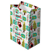 Kersthondenpatroon op maat medium cadeauzakje (Achterkant Gekanteld)