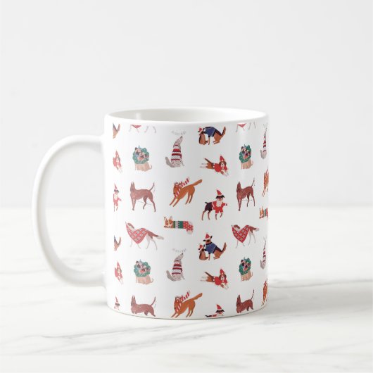 🎅🐶 Kersthondjes Mok (Links)