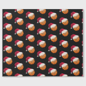 Kersthonkbal Funny Santa Holiday Cadeaupapier (Vlak)