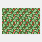 Kersthonkbal Santa Hats Inpakpapier Vel (Voorkant 2)