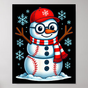 Kersthonkbal Sneeuwman Kerstmis Pyjama Vrouwen Man Poster